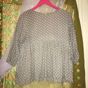 Polka dot smocked top